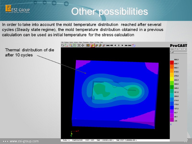 Other possibilities In order to take into account the mold temperature distribution  reached